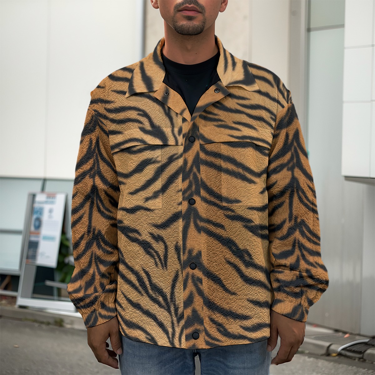 All-Over Print Men's Casual Lapel Jacket (PASVA)