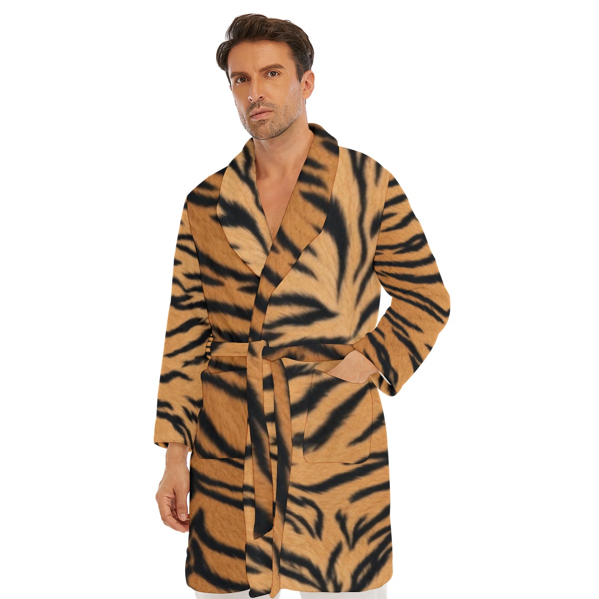 All-Over Print Men's Borg Fleece Robe (PASVV)