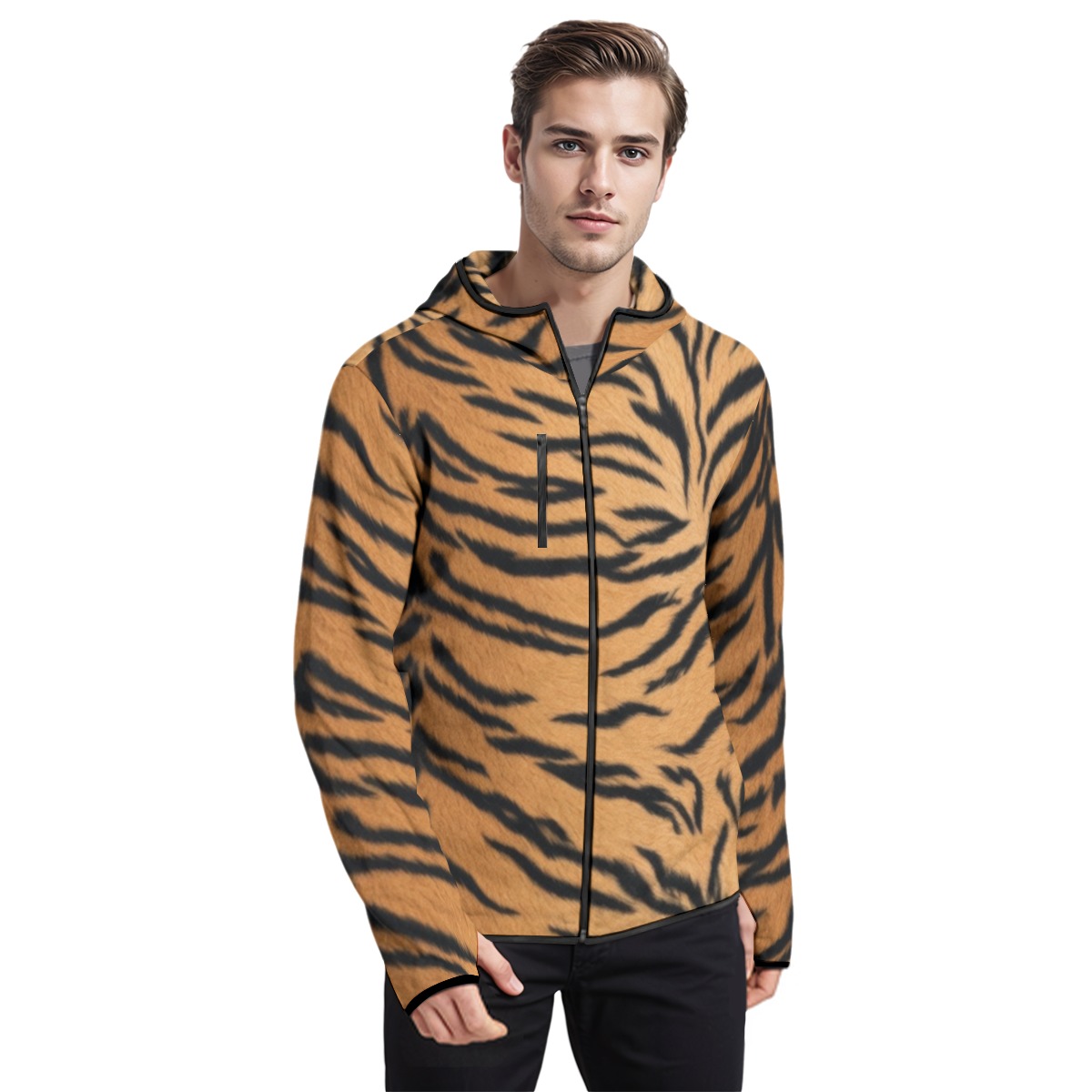 All-Over Print Men's Stylish Hoodie with Thumb Hole Design (PASV2)
