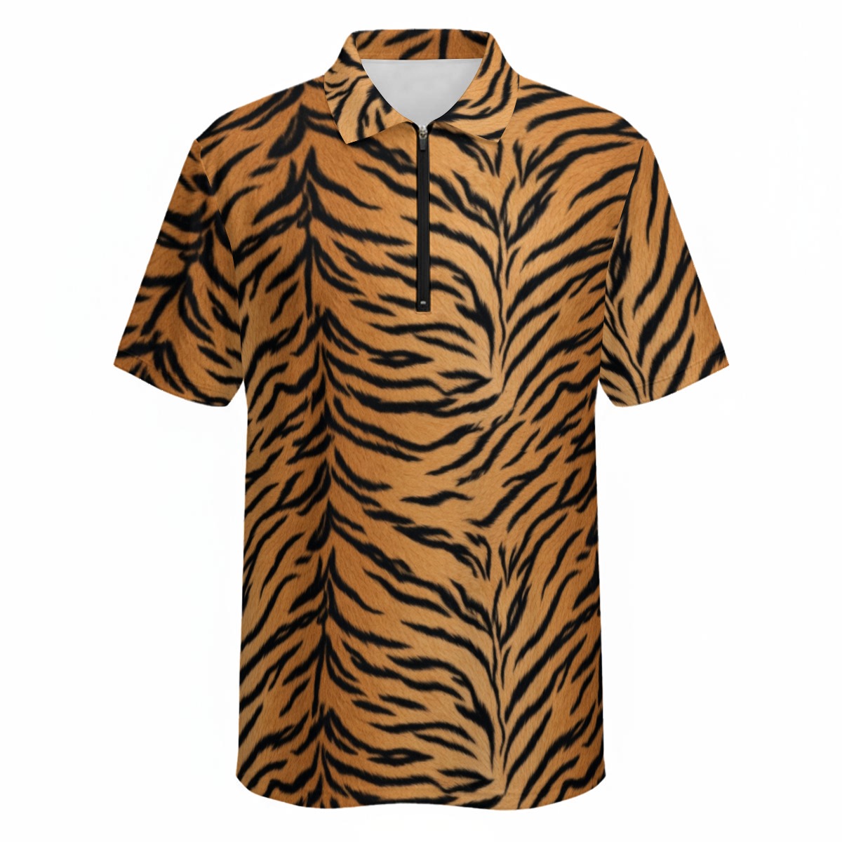 All-Over Print Men's Polo Shirt With Half-Zip|210GSM (PASSY)
