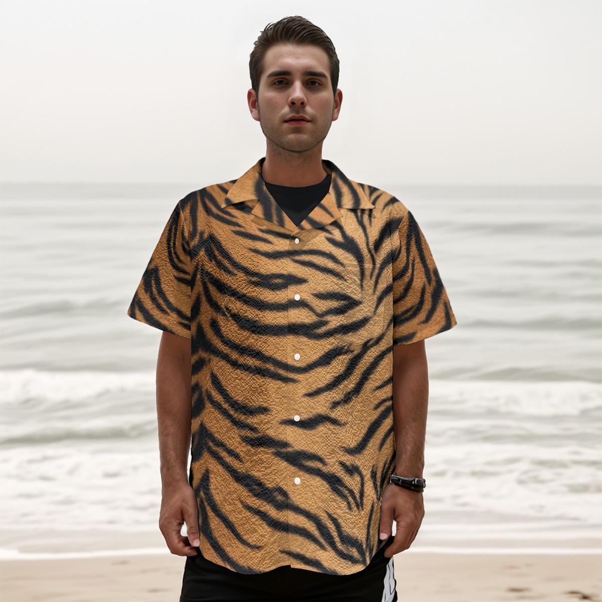All-Over Print Men's Fashion Short Sleeve Shirt (PASTL)