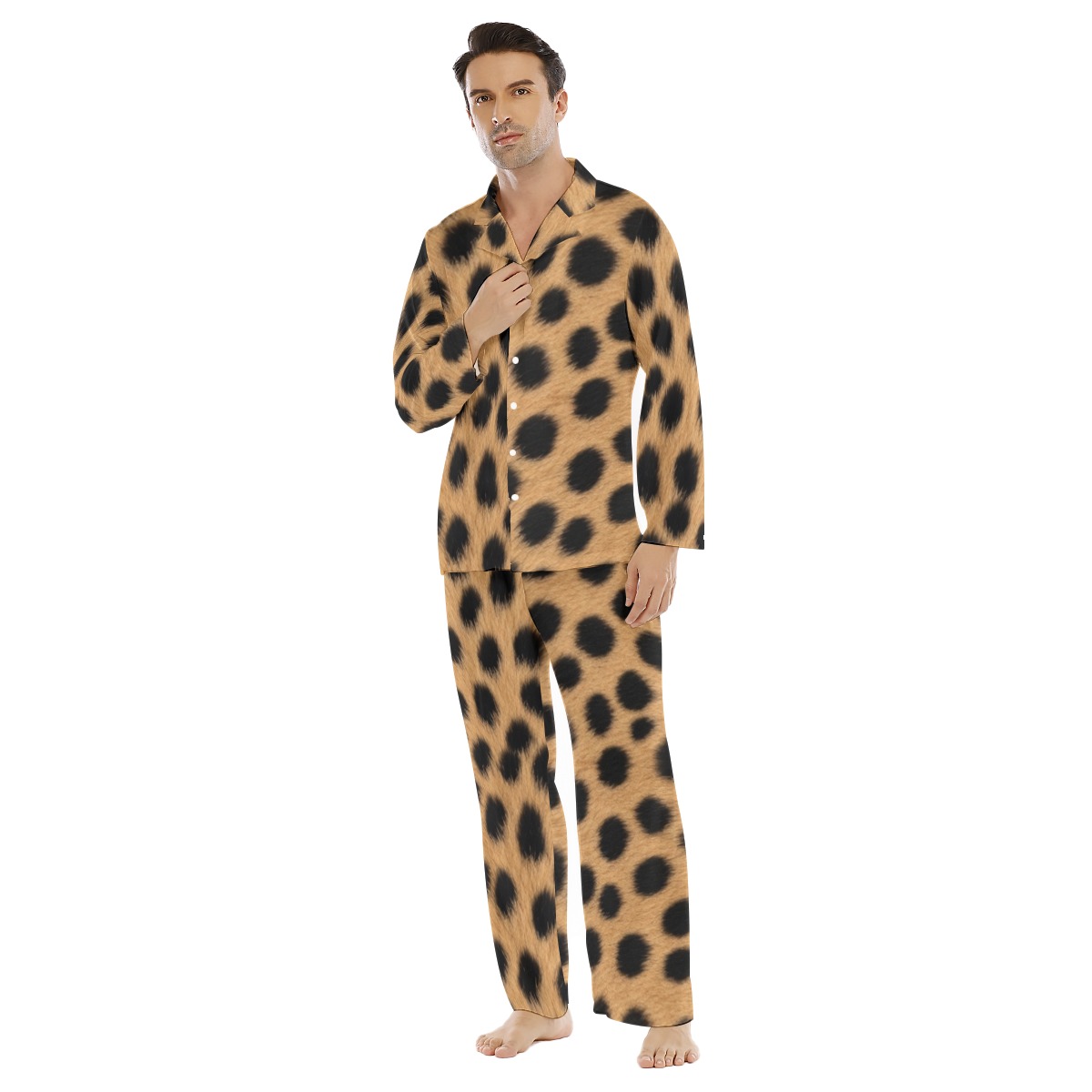 All-Over Print Men's Lapel Pajama Set (PAQLD)