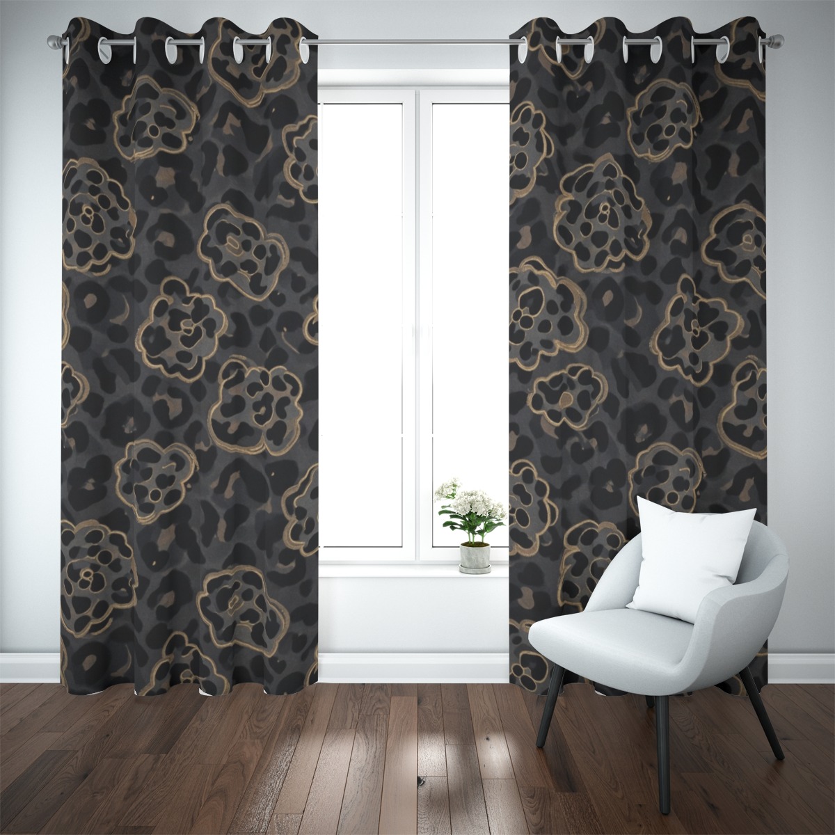 Blackout grommet curtain