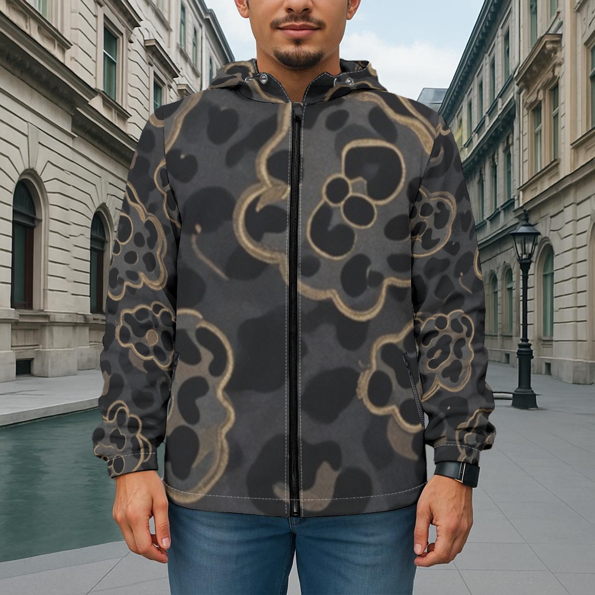 All-Over Print Urban Minimalist Twill Jacket|245GSM Cotton (PAPS9)