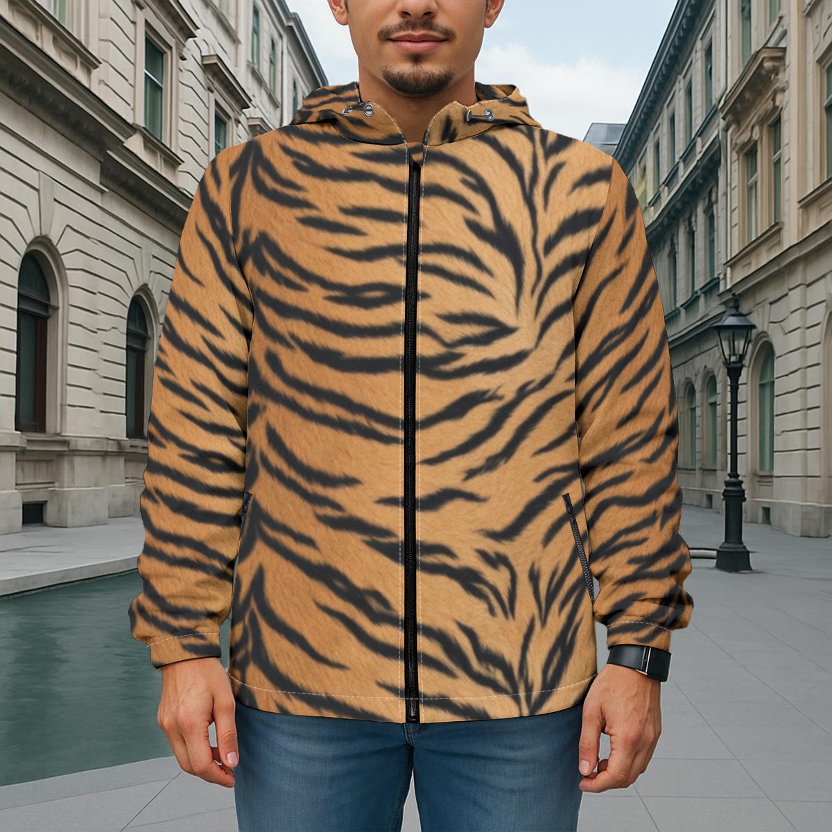 All-Over Print Urban Minimalist Twill Jacket|245GSM Cotton (PASUX)