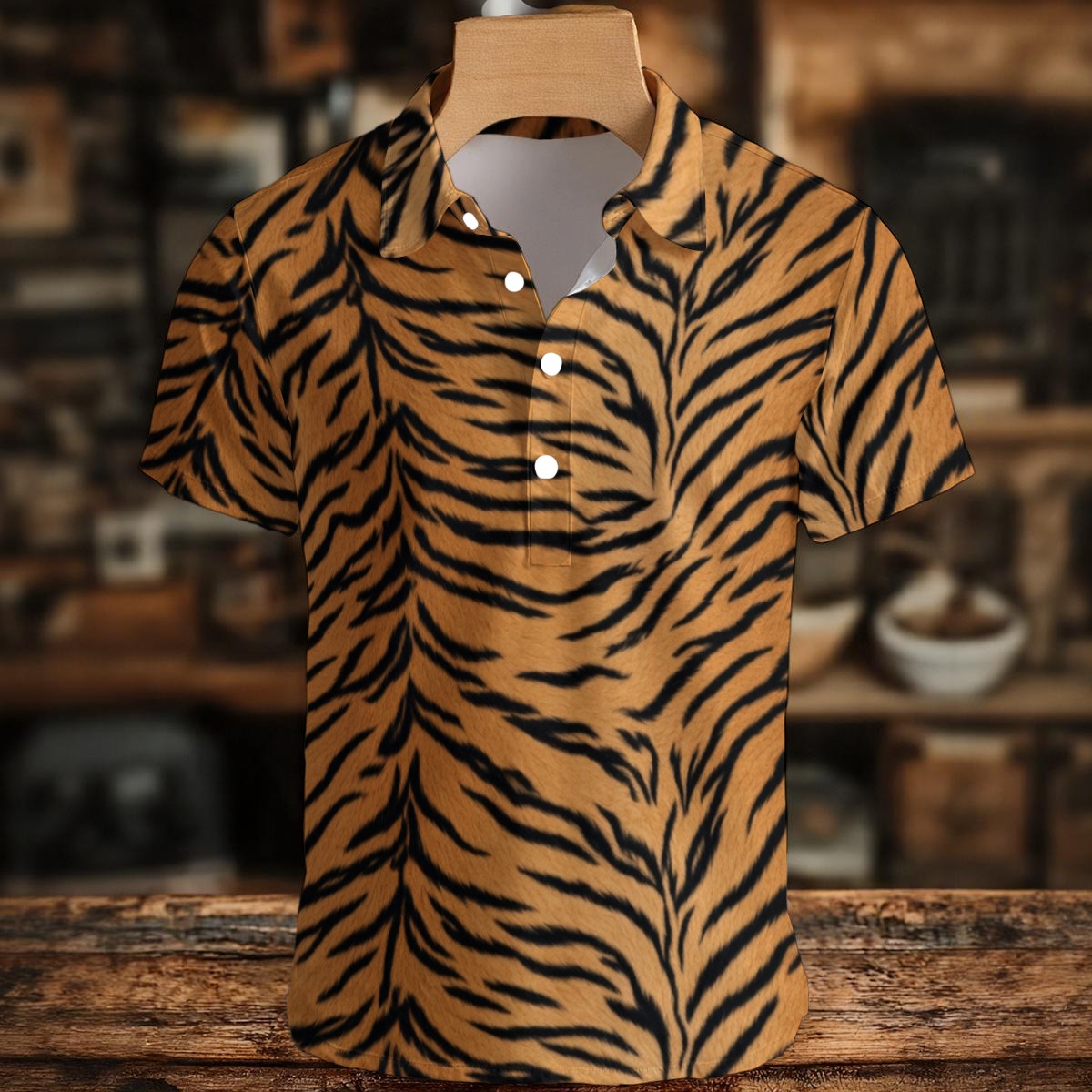 All-Over Print Men's Henley Shirt (PAST4)