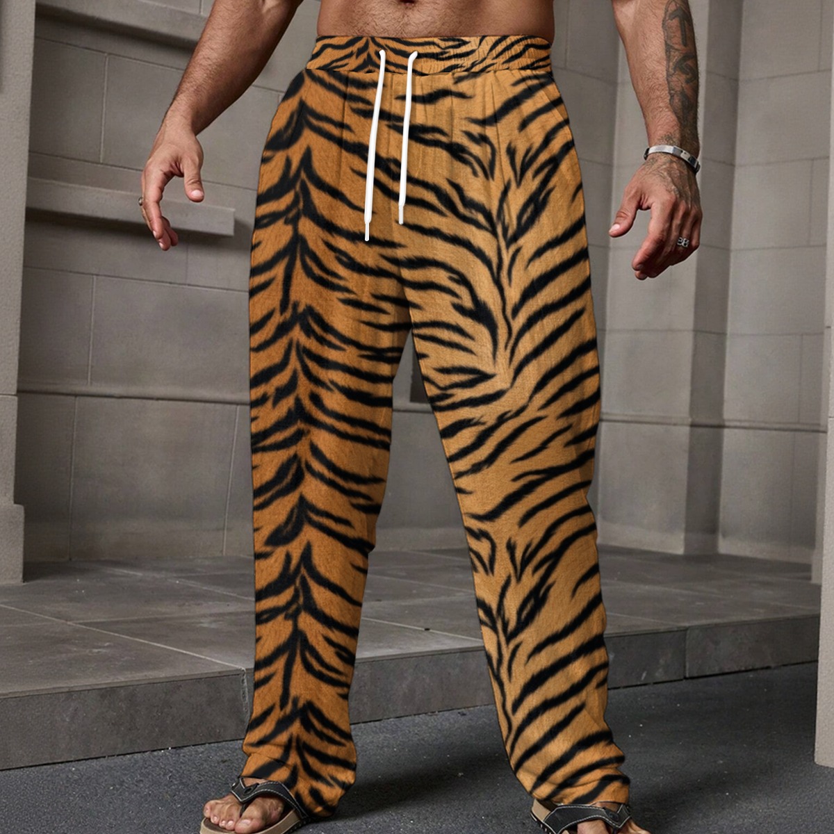 All-Over Print Men's Loose Casual Pants With Pocket (PASW4)