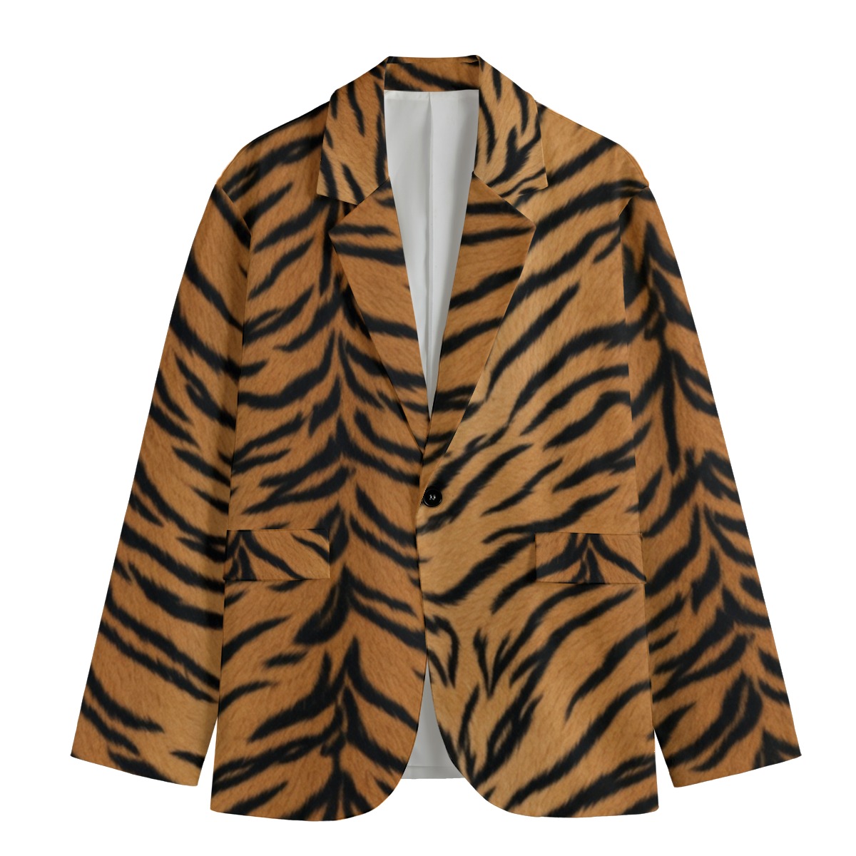 All-Over Print Men's Casual Flat Lapel Collar Blazer | 245GSM Cotton (PASV3)