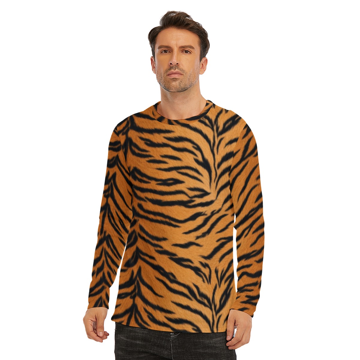 All-Over Print Long Sleeve T-Shirt | 190GSM Cotton (PAST6)