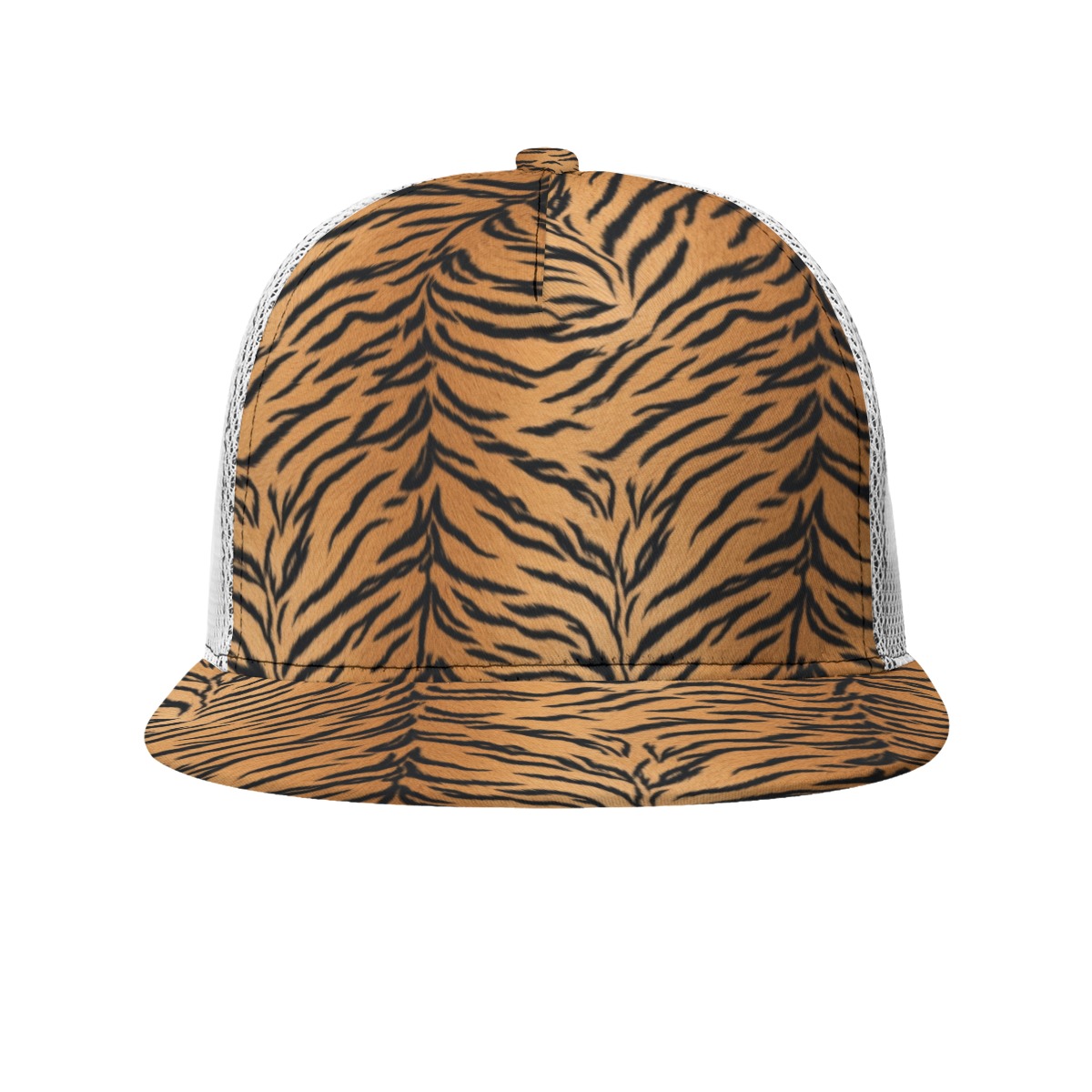 All-Over Print Black Buckle Flat-brimmed Mesh Cap With Box (PASZJ)