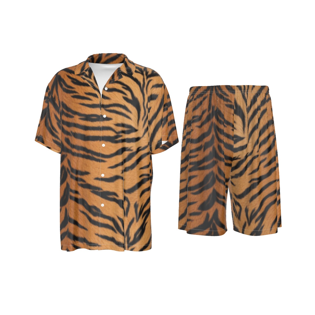 All-Over Print Men's Imitation Silk Shirt Suit (PASWX)