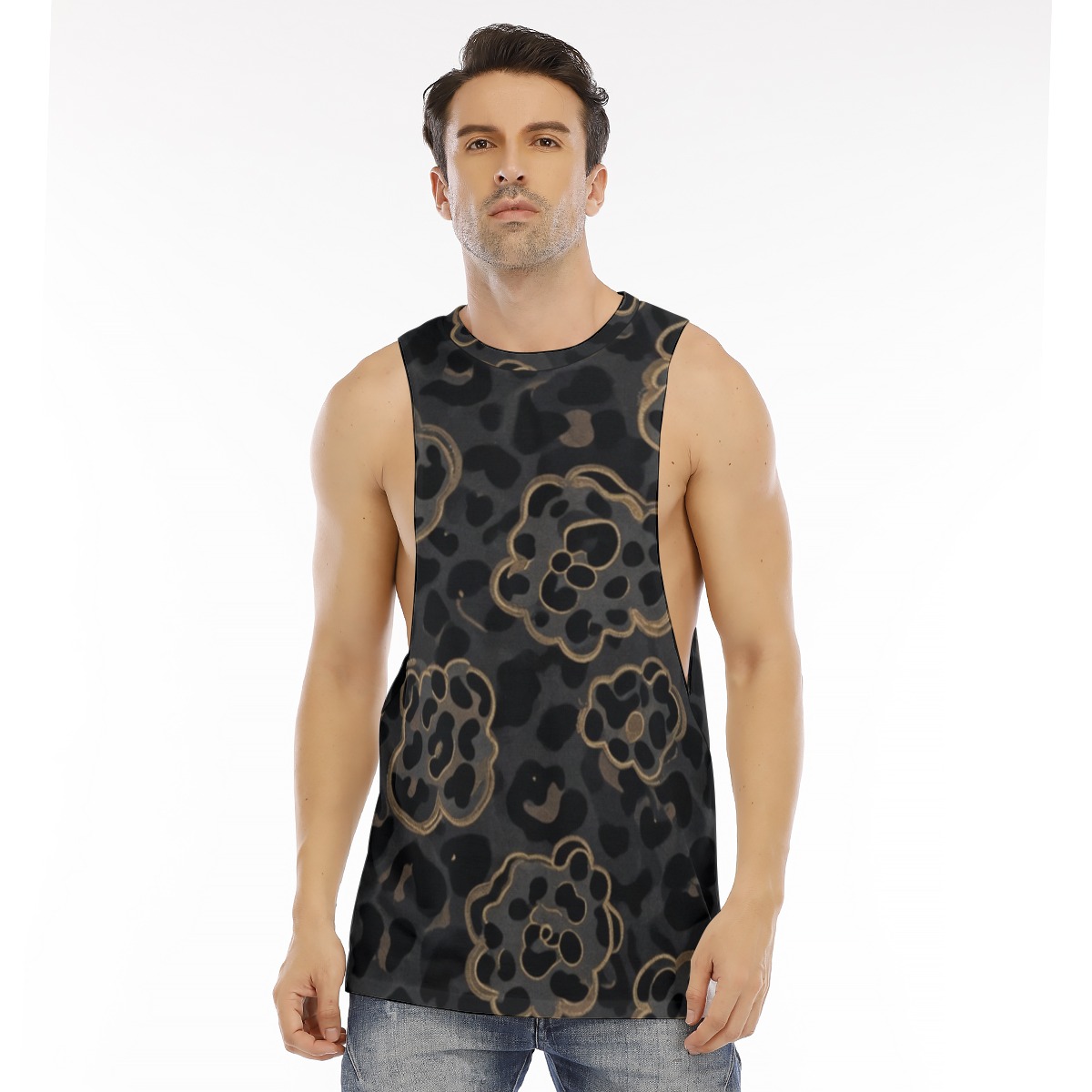 All-Over Print Men's O-neck Long Tank Top (PAPRA)