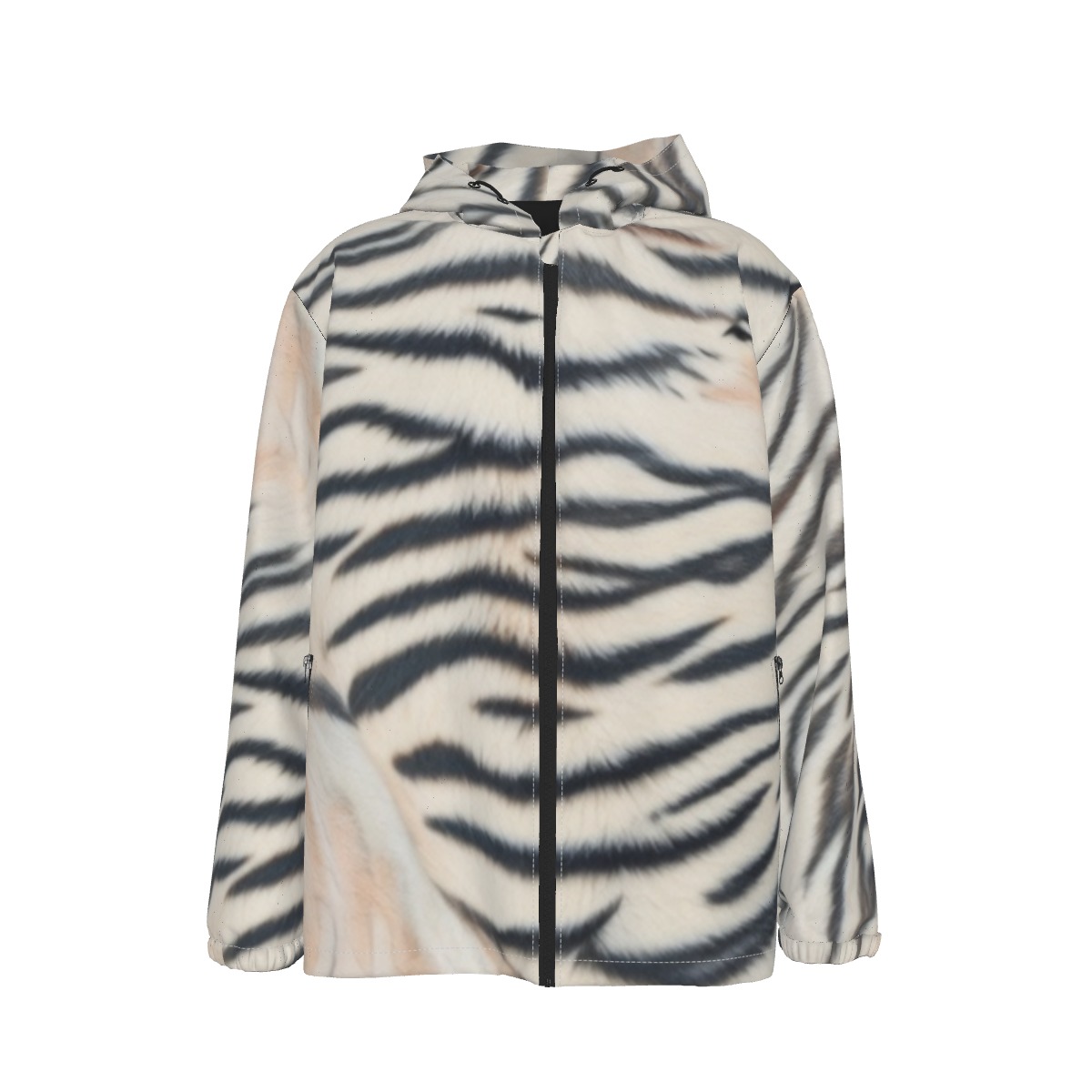 All-Over Print Men's Hooded Zipper Windproof Jacket (PAS4K)