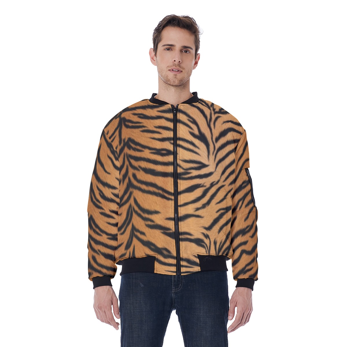 All-Over Print Men's Jacket With Sleeve Pocket (PASVD)