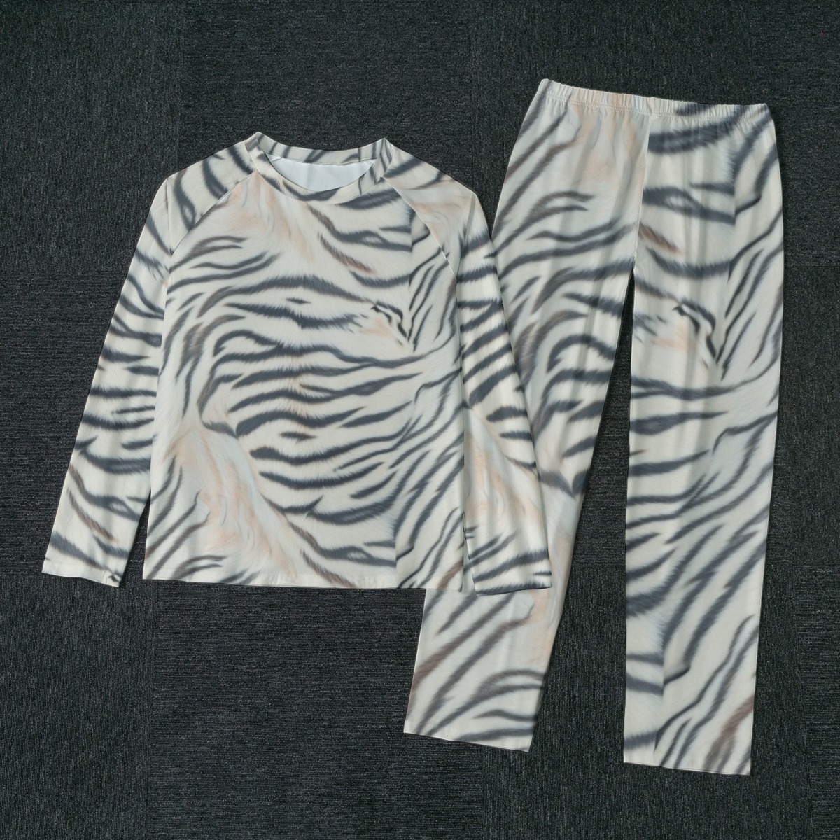 All-Over Print Men's Raglan Sleeve Pajamas With Wide Ankles (PAS5A)