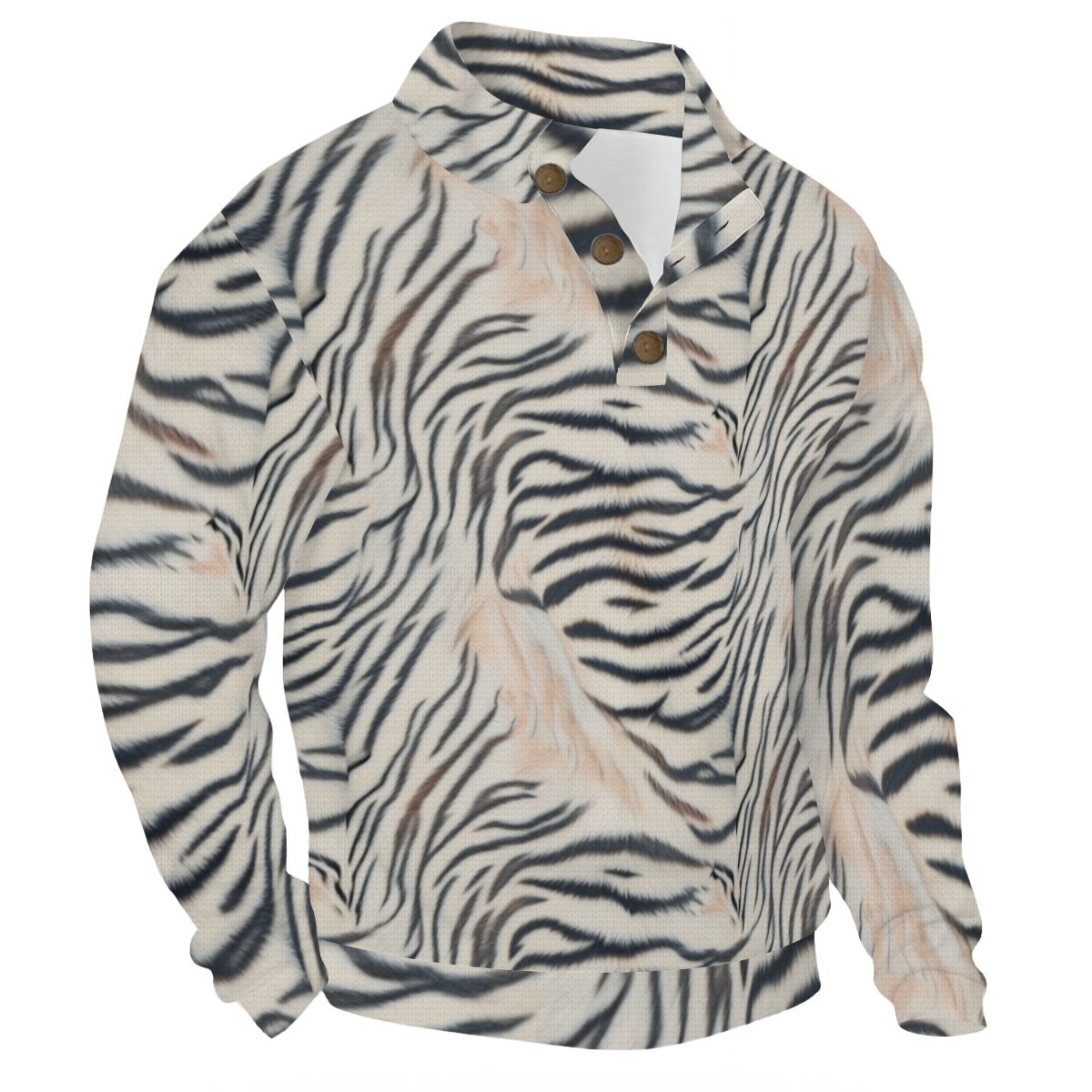 All-Over Print Men’s Casual Pullover Shirt With Half Zipper (PAS22)