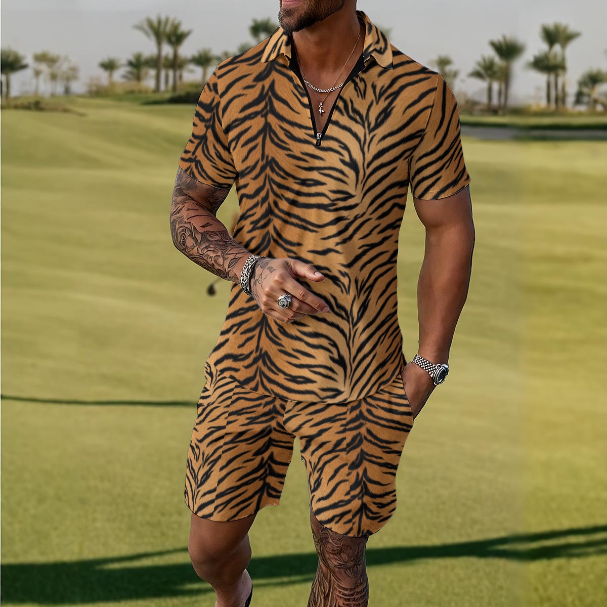 All-Over Print Men's Polo Sportswear Set (PASWQ)