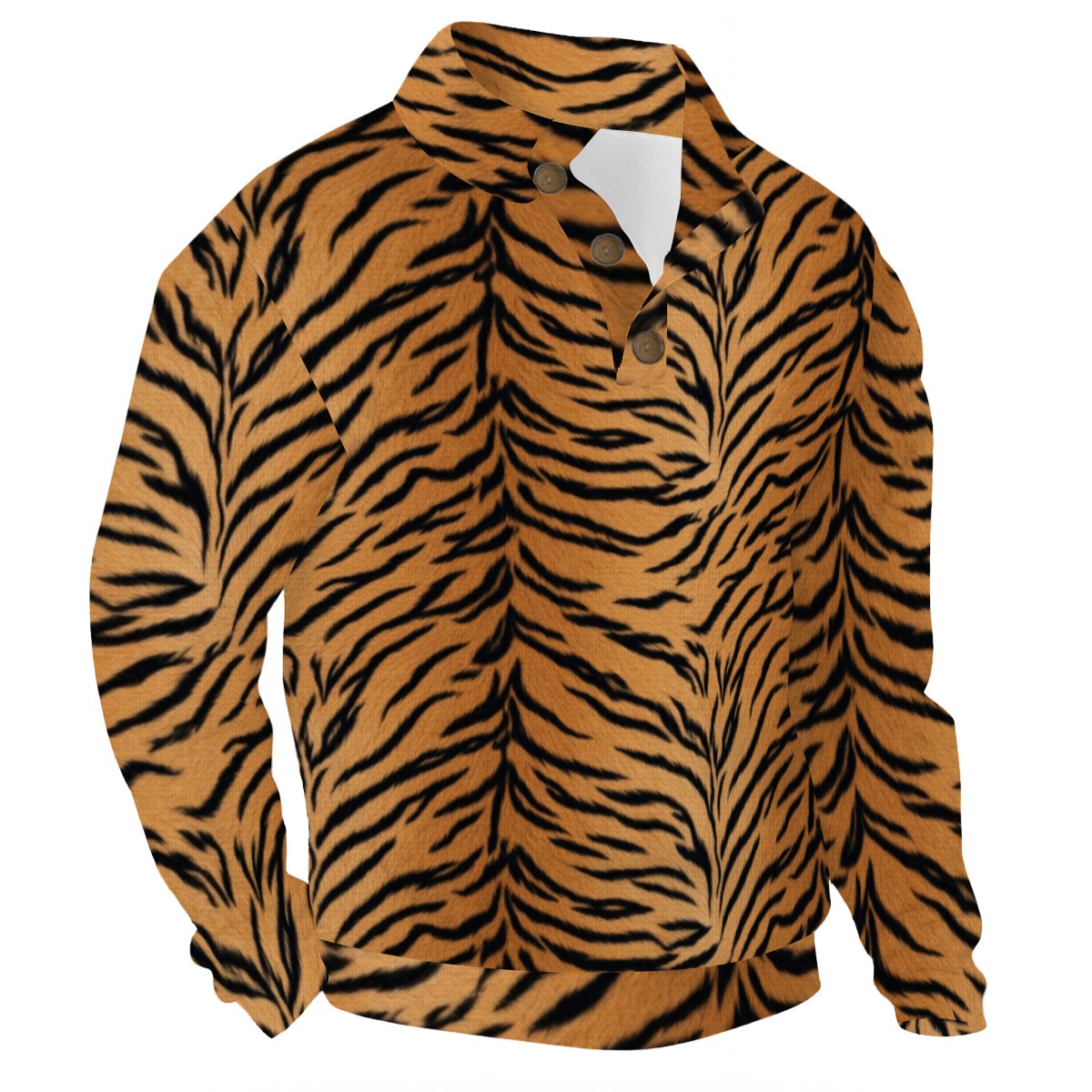 All-Over Print Men’s Casual Pullover Shirt With Half Zipper (PASSJ)