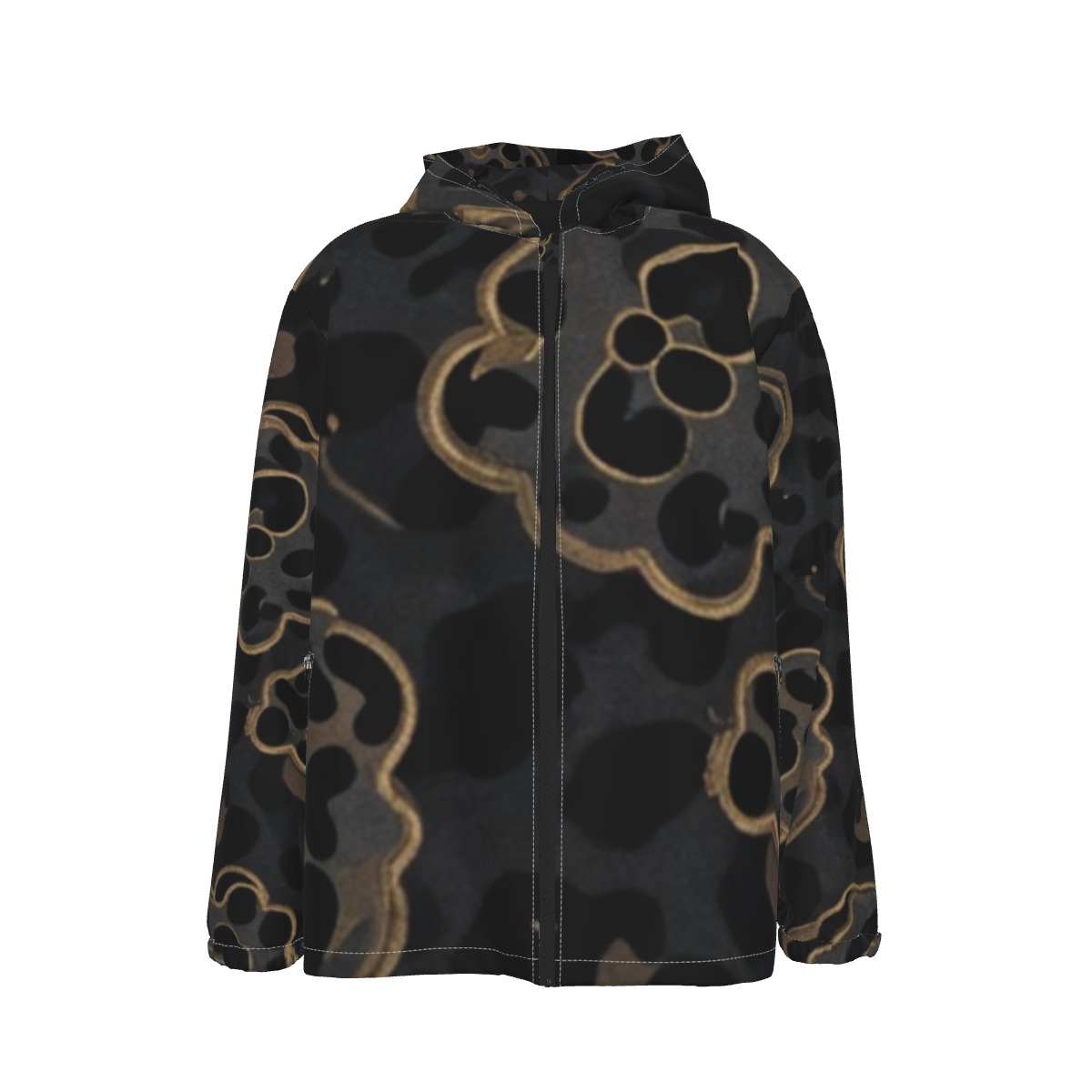 All-Over Print Men's Hooded Zipper Windproof Jacket (PAPSE)