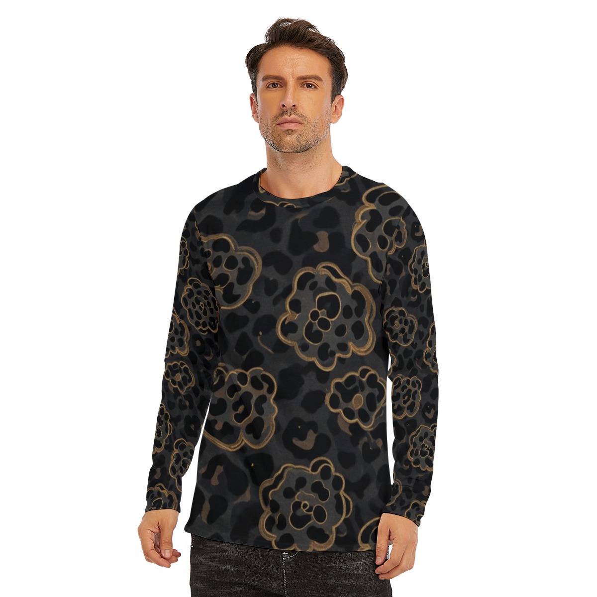 All-Over Print Long Sleeve T-Shirt | 190GSM Cotton (PAPQB)