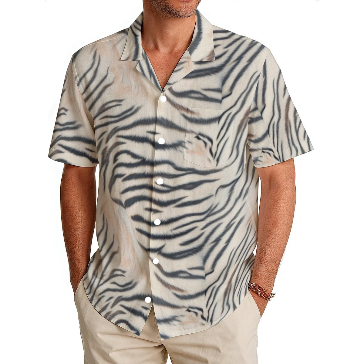 All-Over Print Men's Hawaiian Shirt|150GSM (PAS3Z)