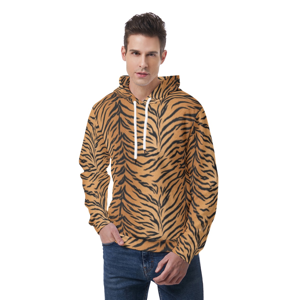 All-Over Print Men's Hoodie With Double-side Print Hood (PASSU)