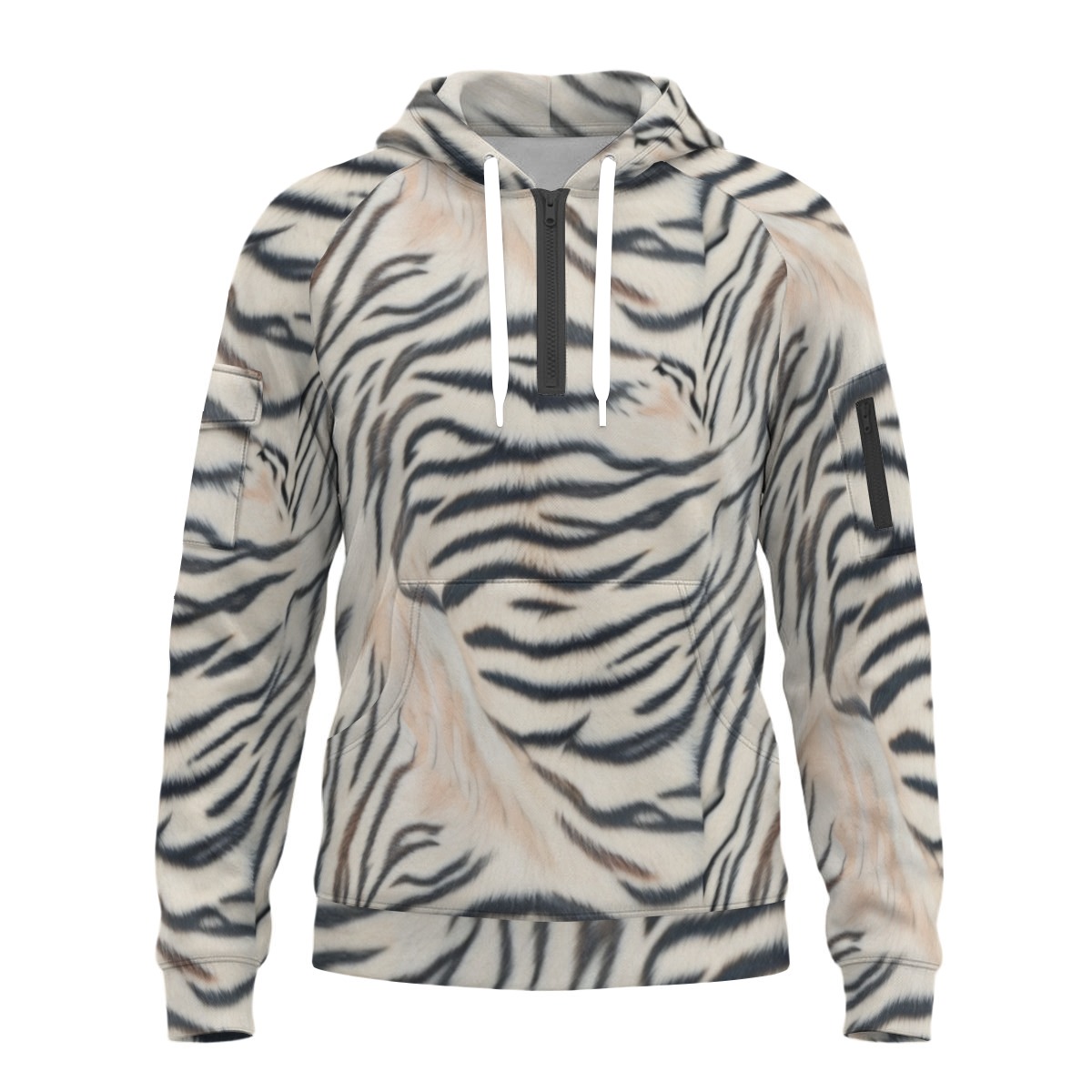All-Over Print Men’s Fleece Half-Zip Hoodie With Arm Pockets (PAS1S)