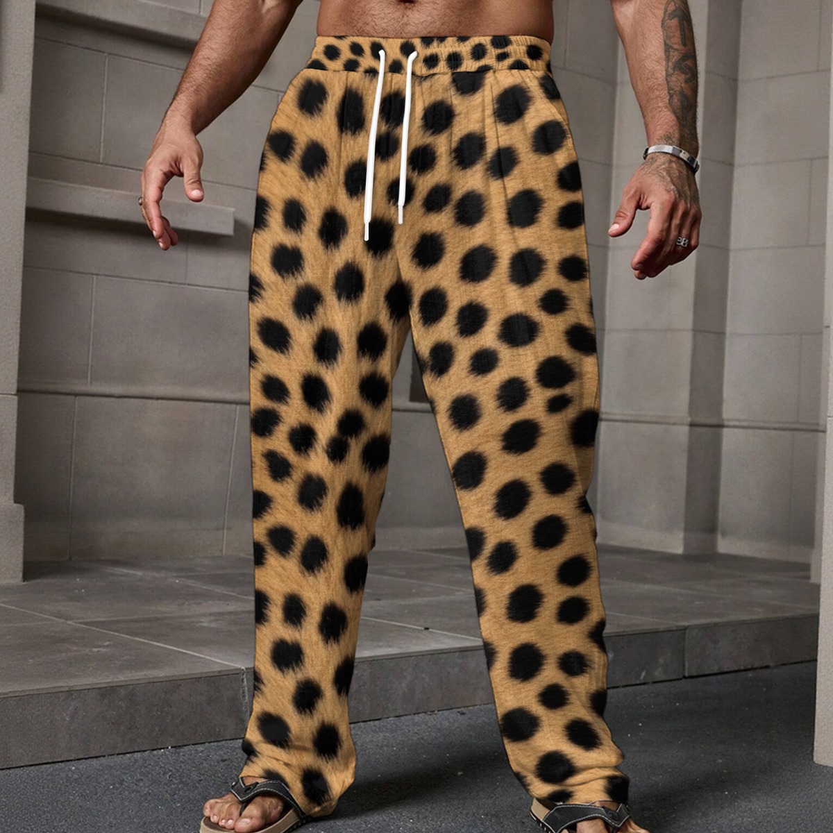 All-Over Print Men's Loose Casual Pants With Pocket (PAQLZ)
