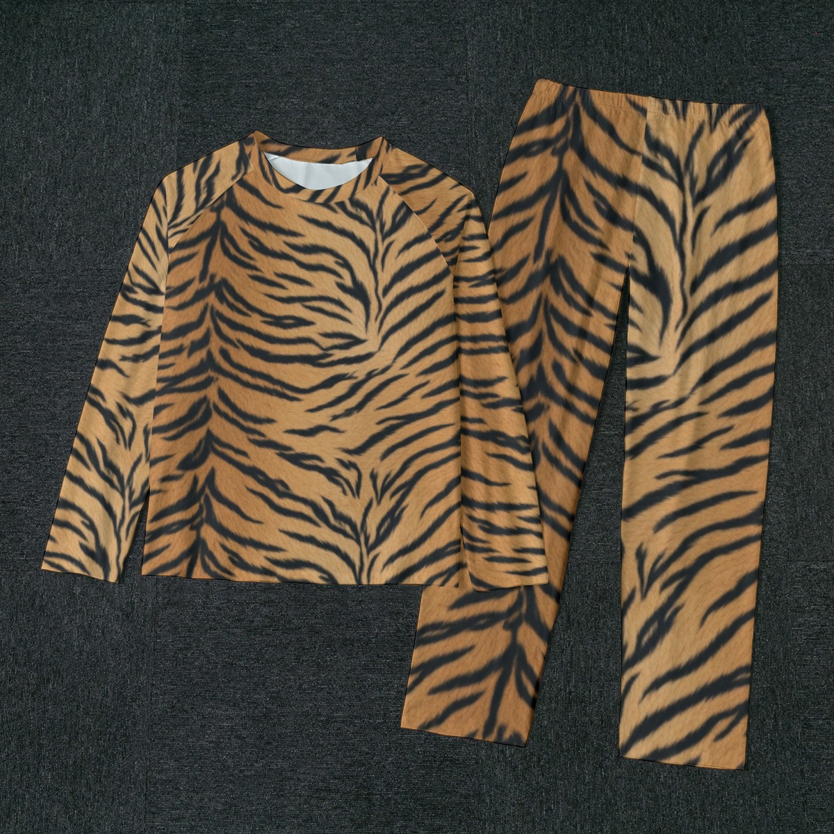 All-Over Print Men's Raglan Sleeve Pajamas With Wide Ankles (PASVW)