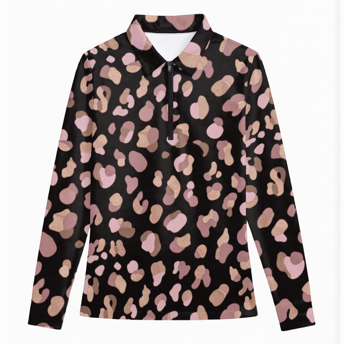 All-Over Print Women's Quarter Zip Sport Shirt With  Long Sleeve|210GSM (PB2MA)