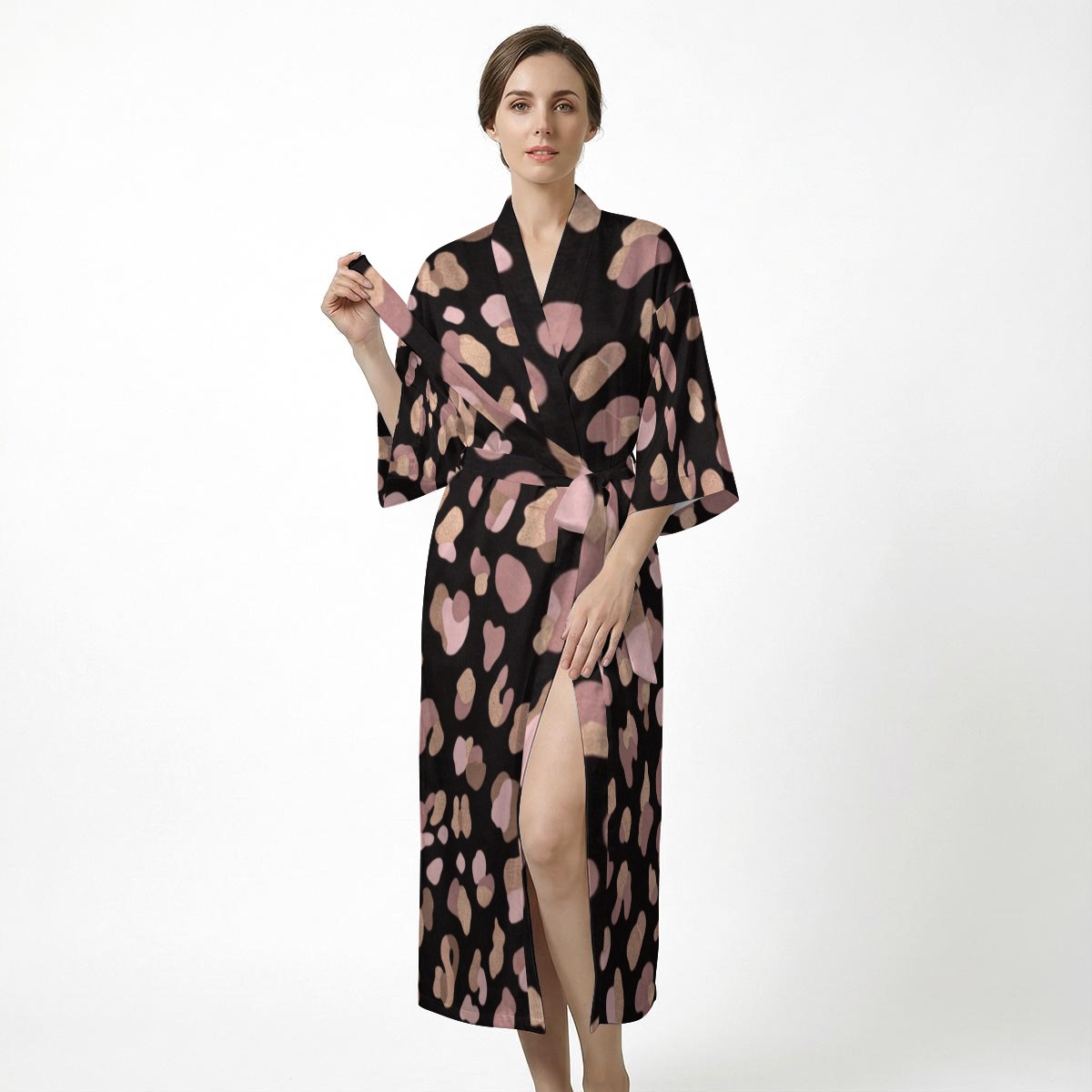 All-Over Print Women’s Satin Long Robe (PB2QS)