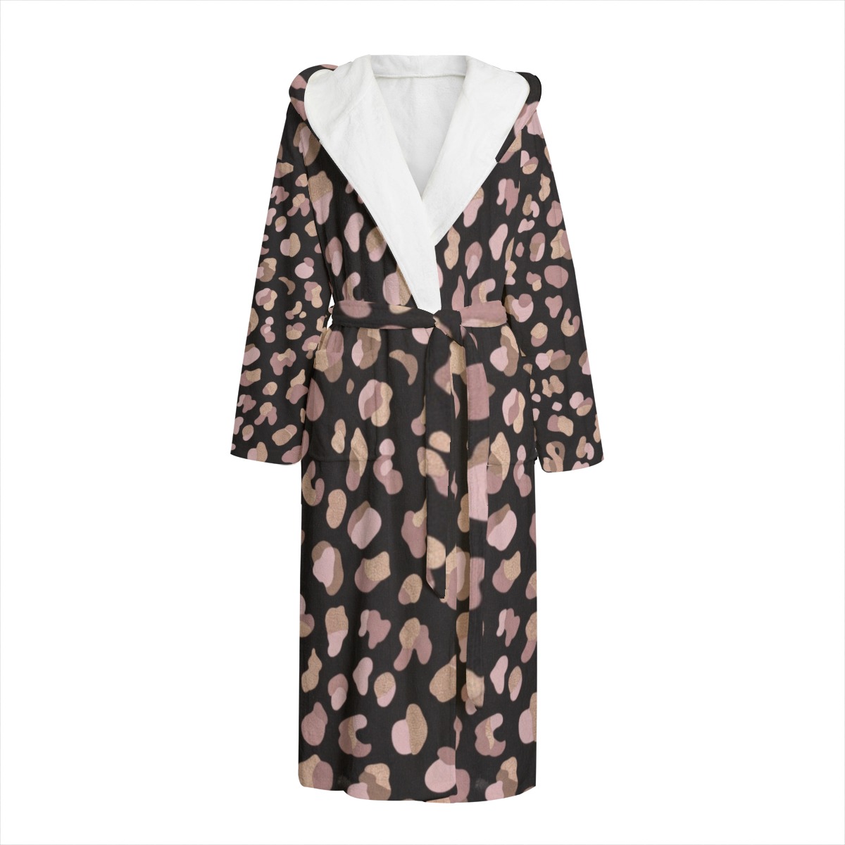 All-Over Print Unisex Flannel Hooded bathrobe (PB2RE)