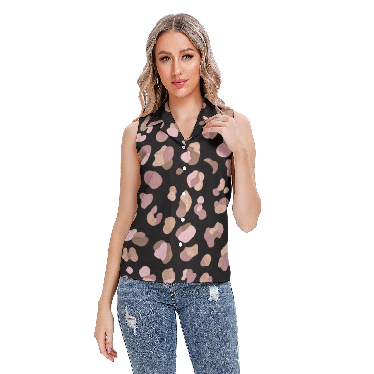 All-Over Print Women's Lapel Vest (PB2LZ)
