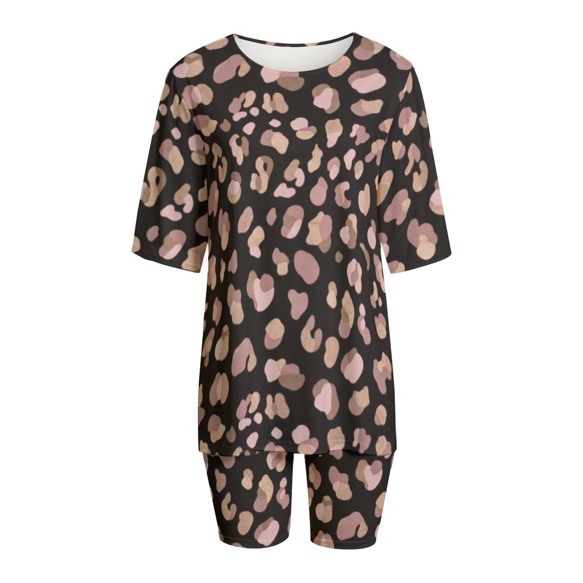 All-Over Print Women's T-shirt Set With Short Sleeve (PB2T7)