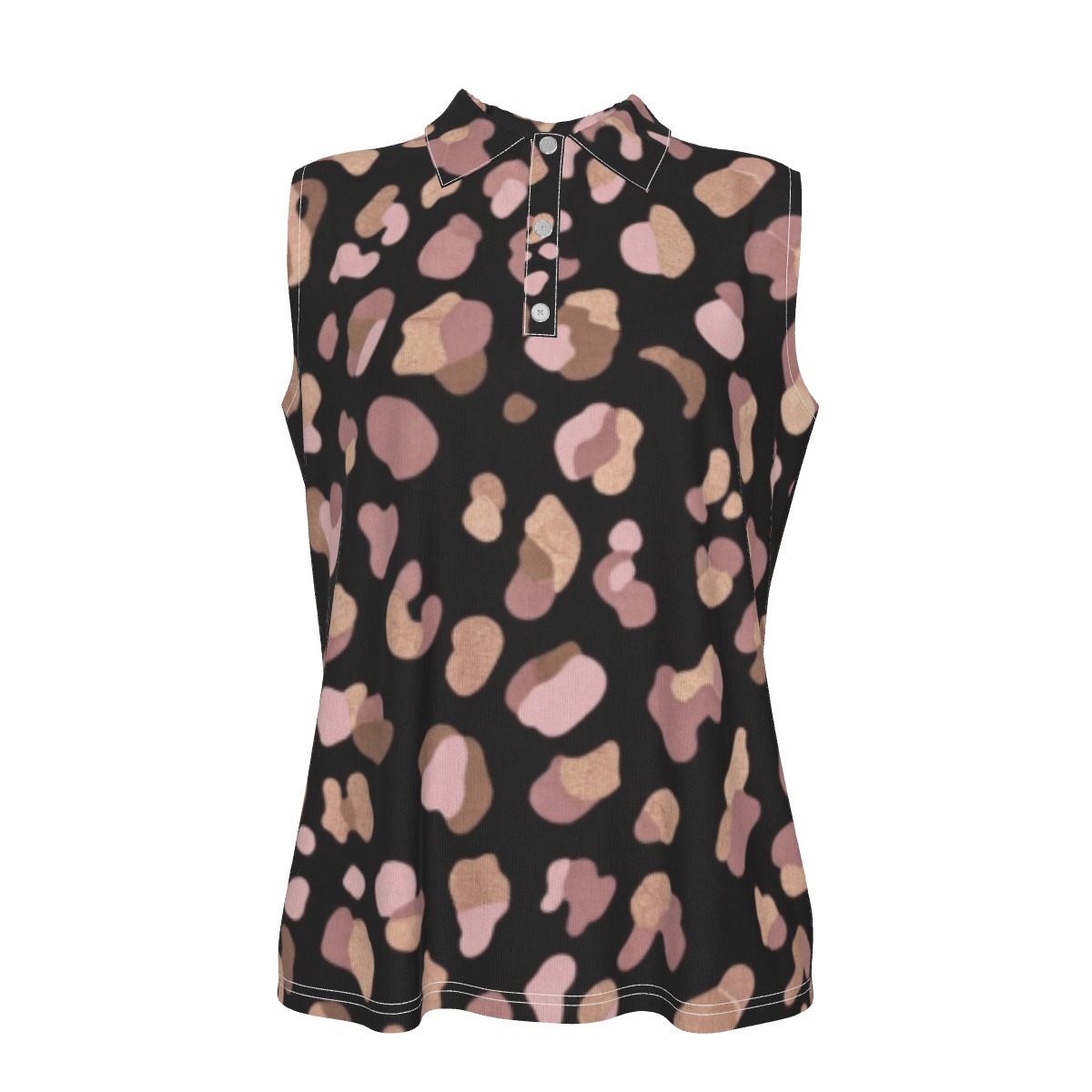 All-Over Print Women's High-Elastic Sleeveless Polo Shirt for Customized Client Orders (PB2ME)