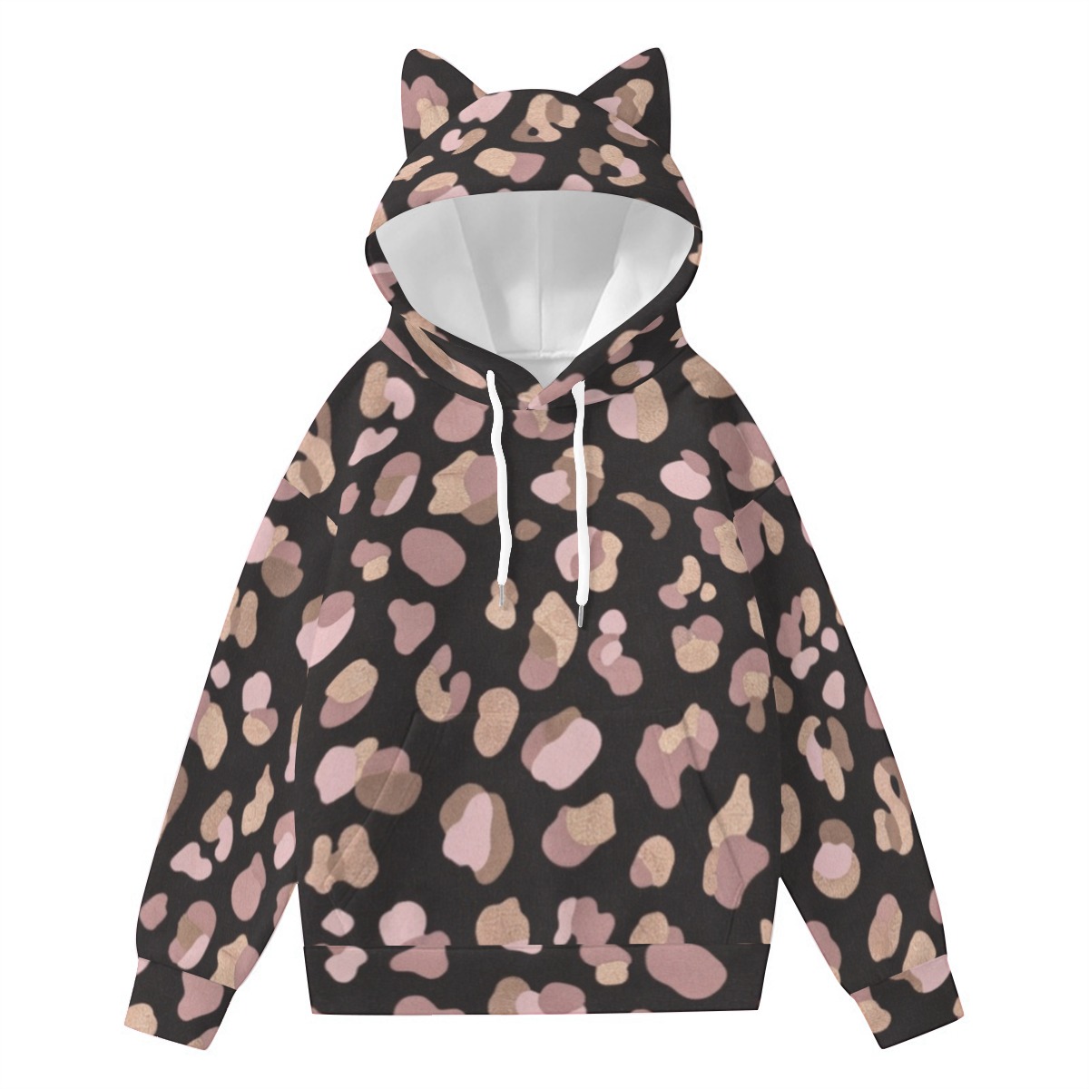 All-Over Print Women’s Hoodie With Decorative Ears (PB2KP)