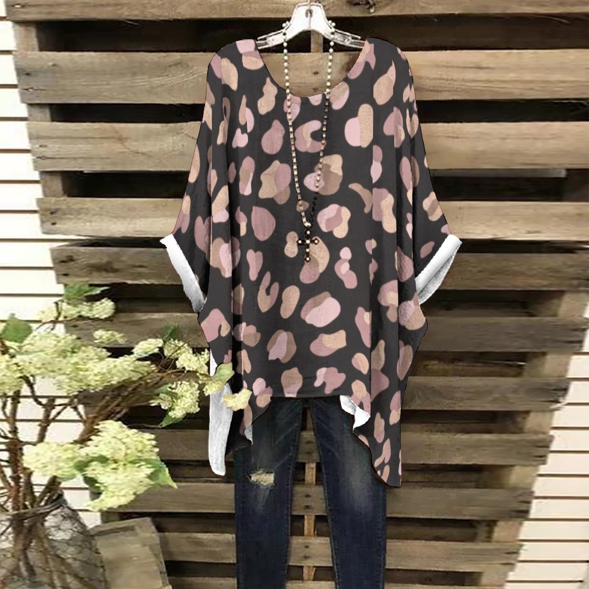 All-Over Print Women's Bat Sleeve Shirt (PB2MN)