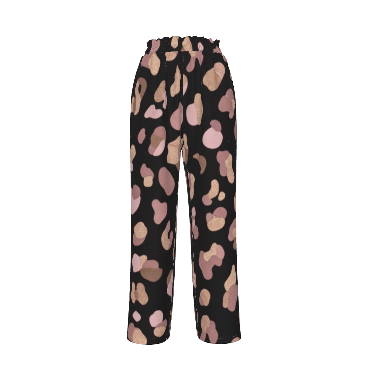 All-Over Print Women's Faux Silk Wide-Leg Pants (PB2Q3)