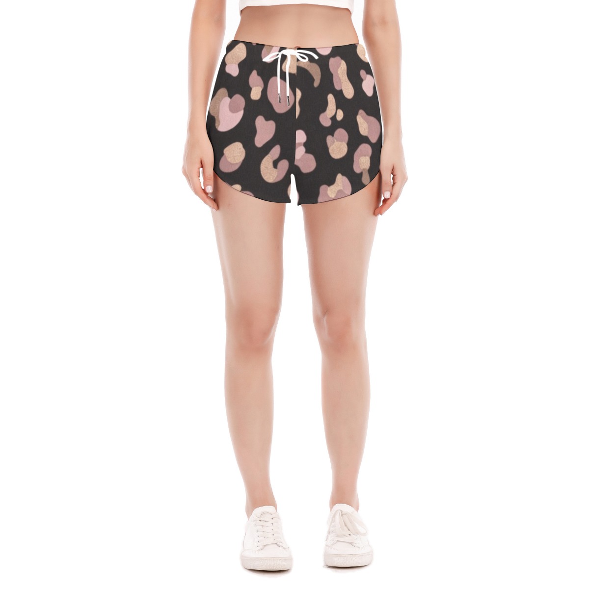 All-Over Print Women's Side Split Running Pants (PB2Q9)