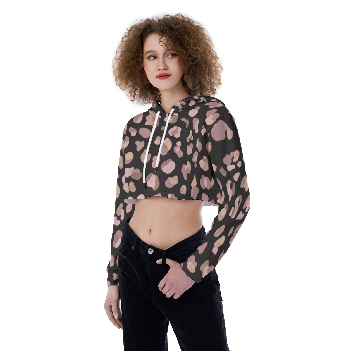 All-Over Print Women's Crop Top Hoodie (PB2KW)