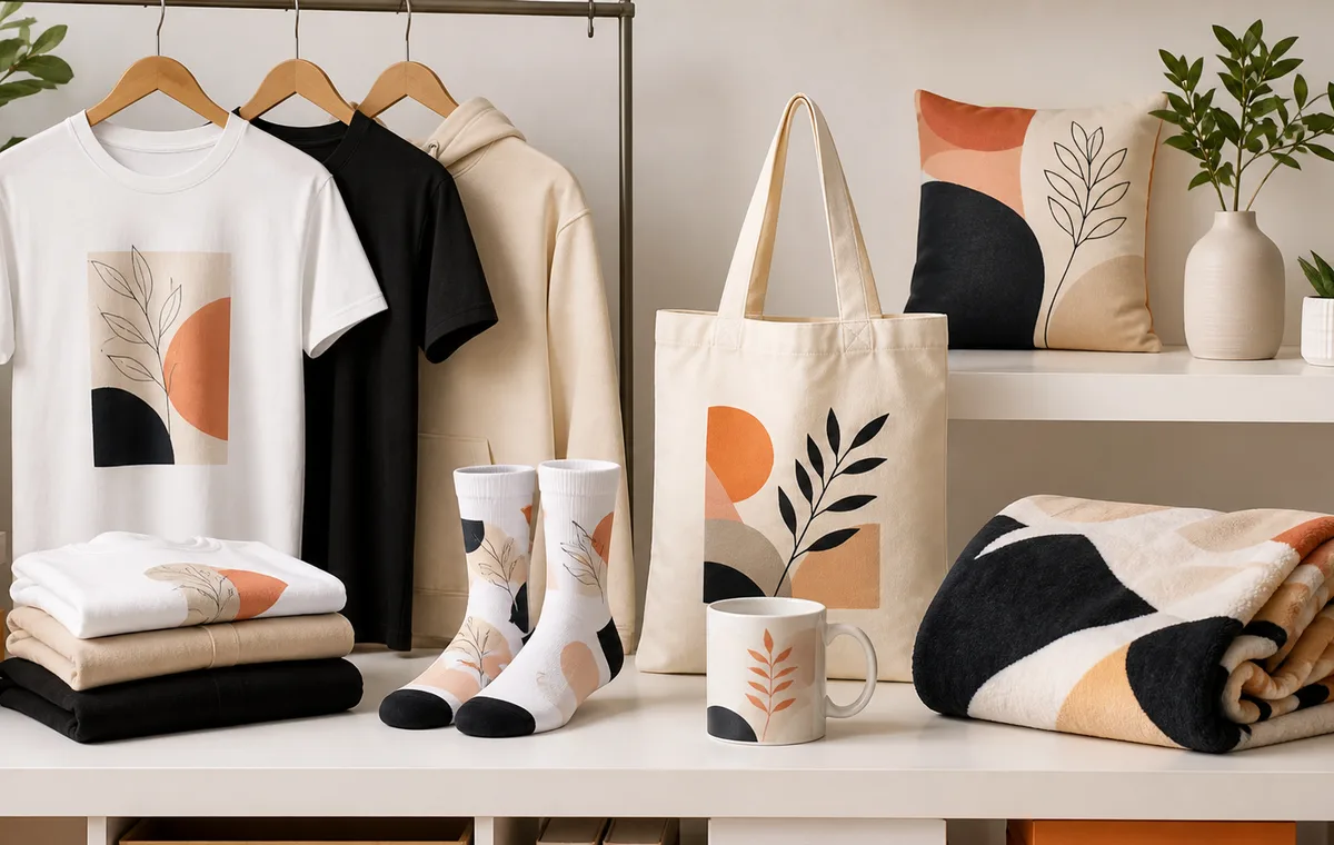 Print-on-demand product categories for an online catalog