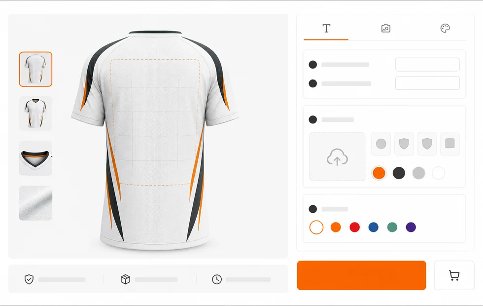 Yoycol Product Personalizer interface for a custom jersey